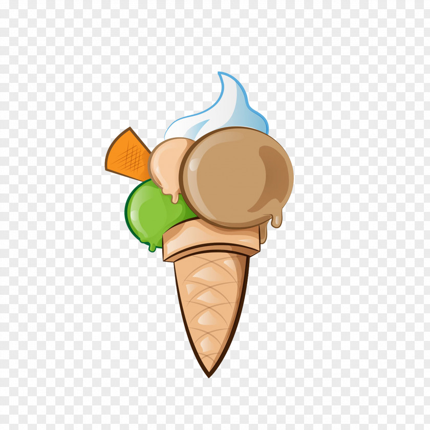 Multi Flavor Ice Cream Cones Cone Sundae Italian PNG