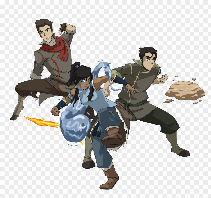 Aang Korra Zuko Bolin Mako PNG