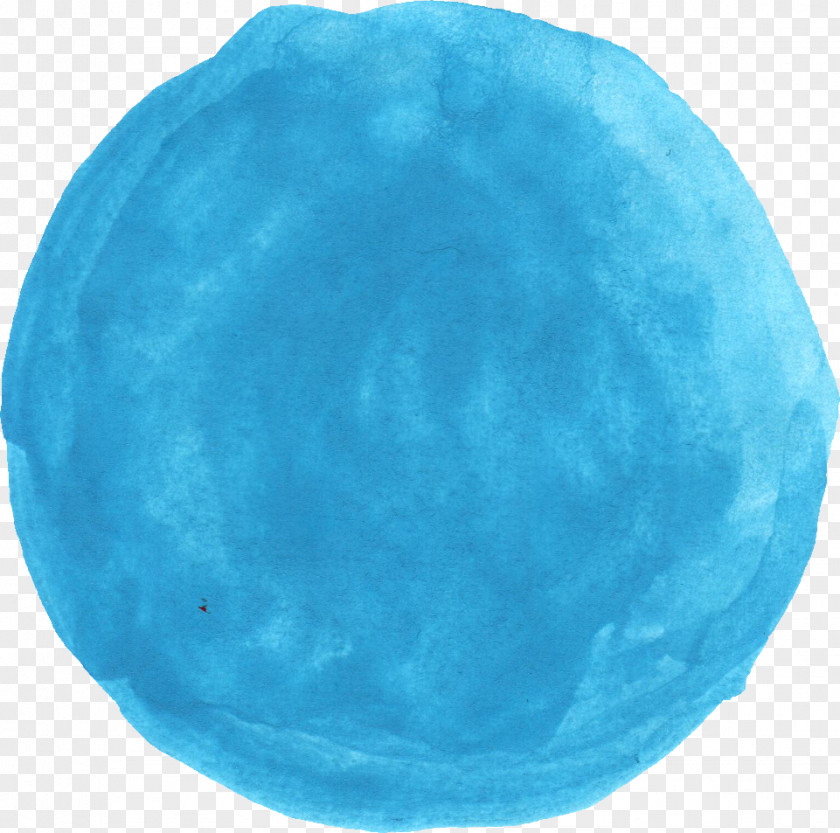 Circle Abstract Watercolor Painting Blue Art Fimo PNG