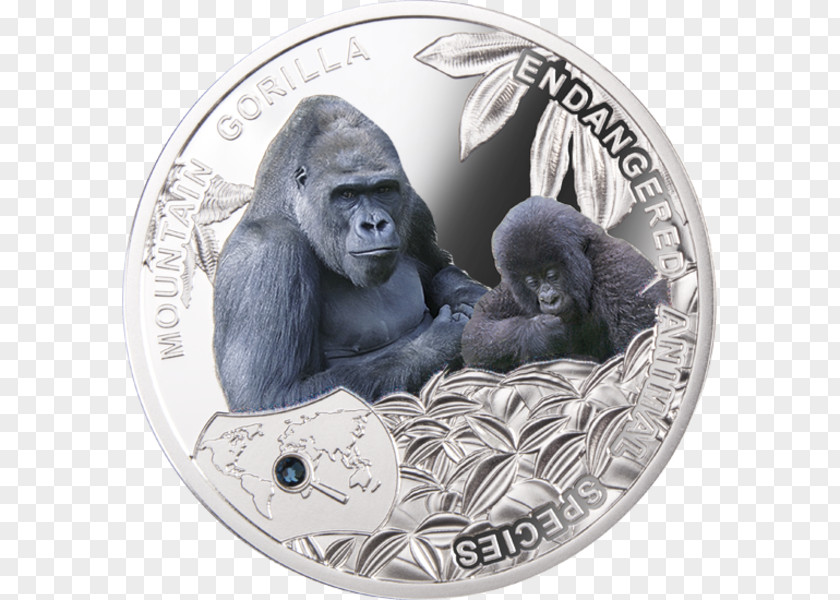 Gorilla Silver Coin Currency Bullion PNG