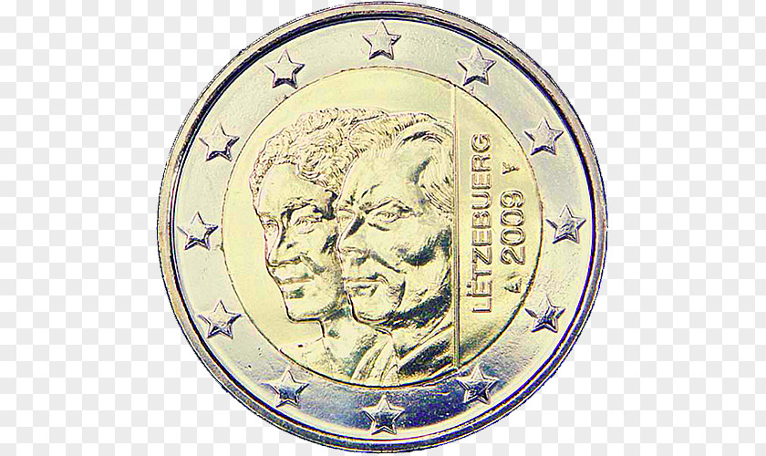 200 Euro 2 Coin Luxembourgish Coins Commemorative PNG