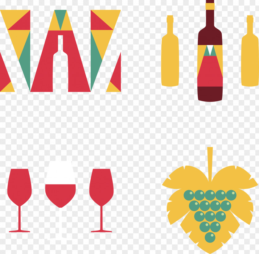 Vector Hand-painted Wine Red Euclidean Clip Art PNG