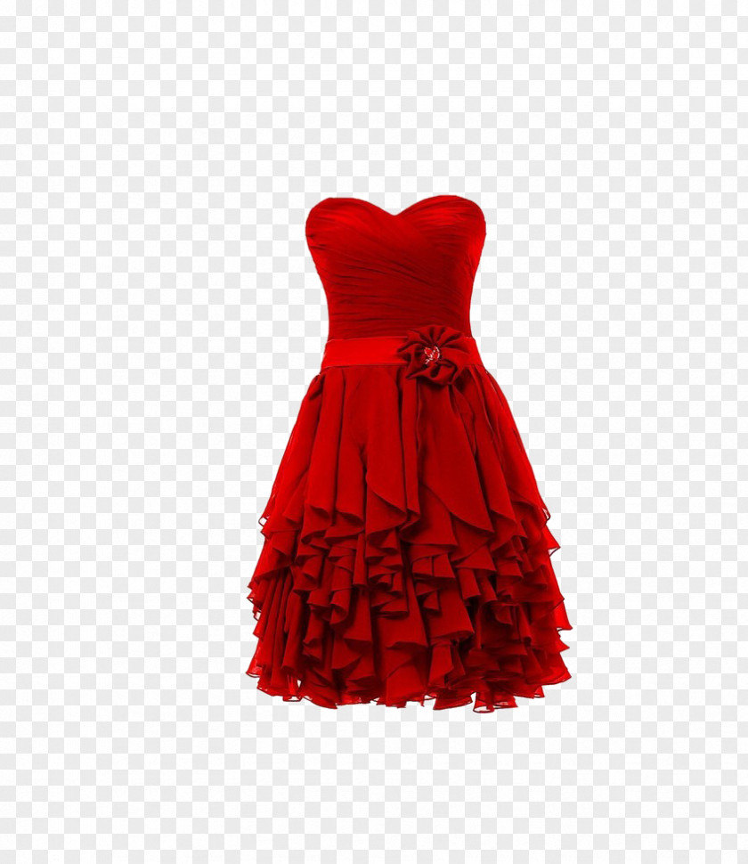 Red Tee Dress Cocktail Shoulder Satin Gown PNG