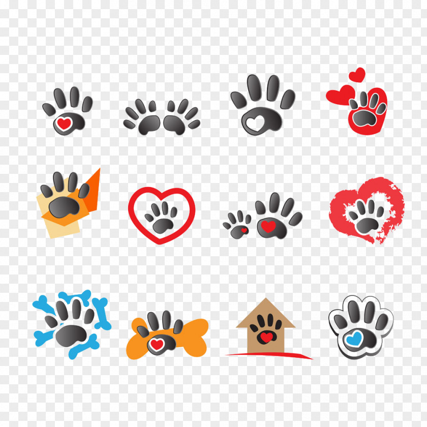 Dog Foot Cat Logo Graphic Design PNG