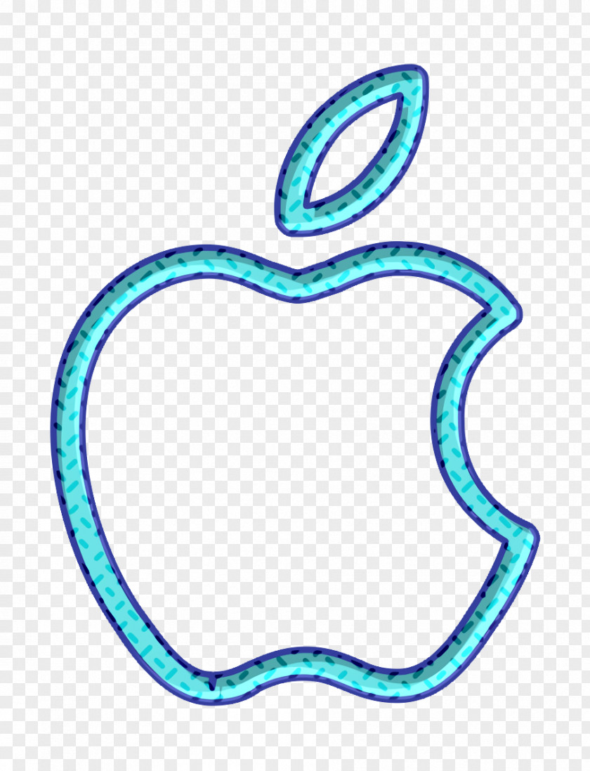 Line Art Turquoise Apple Icon Media Network PNG