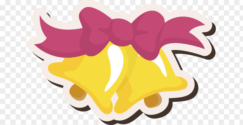 Painted Yellow Bell Bow Pattern Clip Art PNG