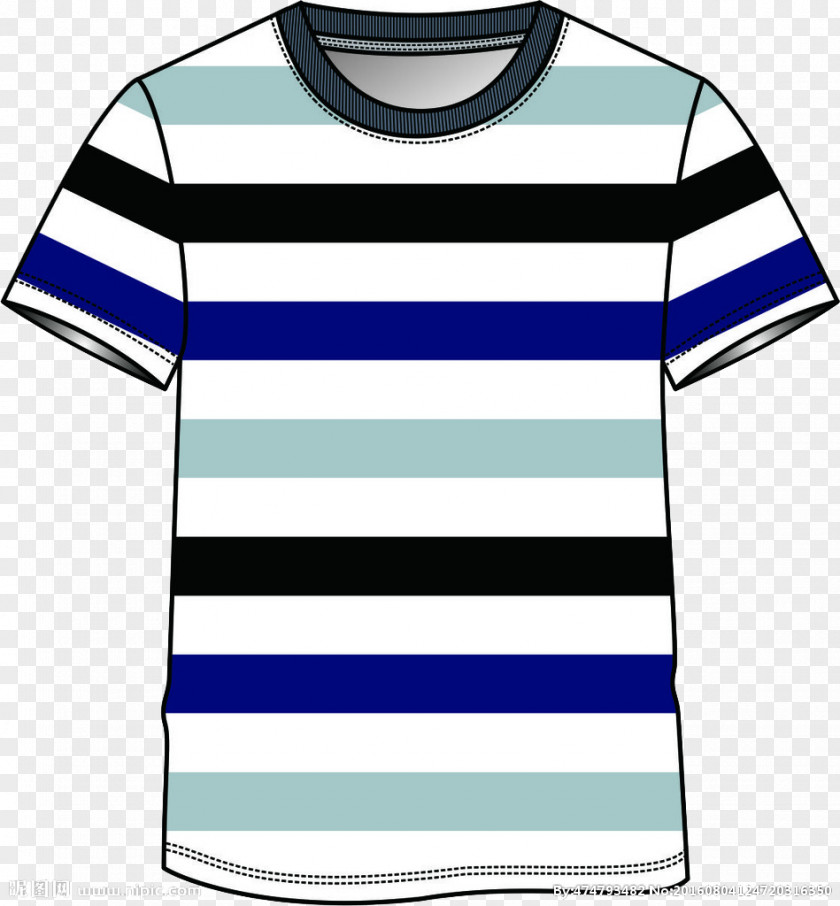 Striped T-shirt Sleeve Designer PNG