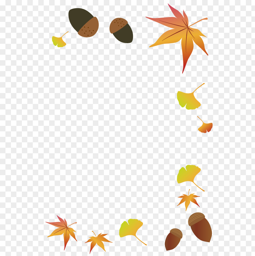 Acorn And Autumn Leaves Frame.Others Frame PNG