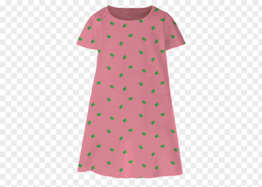 Dress Polka Dot Pink M Sleeve Neck PNG