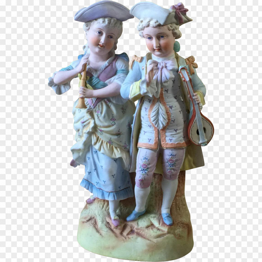 Hand Painted Couple Figurine PNG