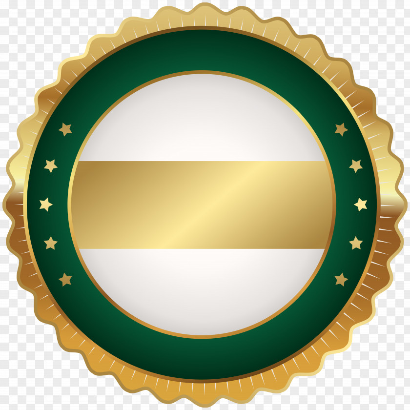 Seal Badge Green Gold Clip Art Image PNG