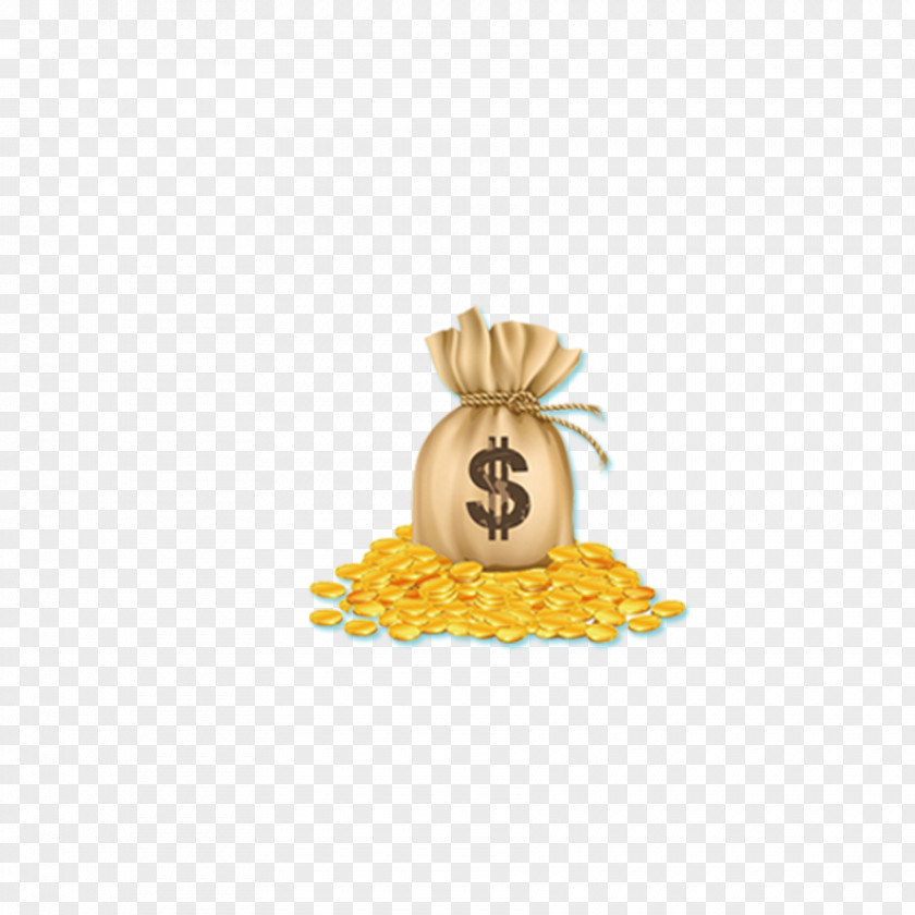 Yellow Gold Money Bag PNG