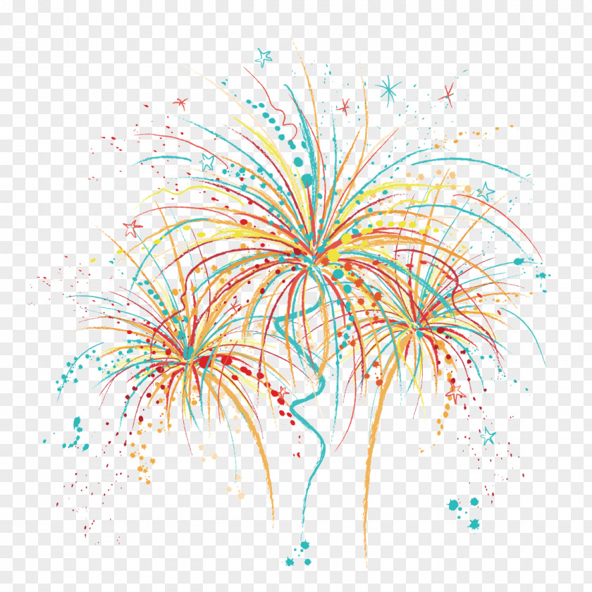 Pretty Cartoon Fireworks PNG