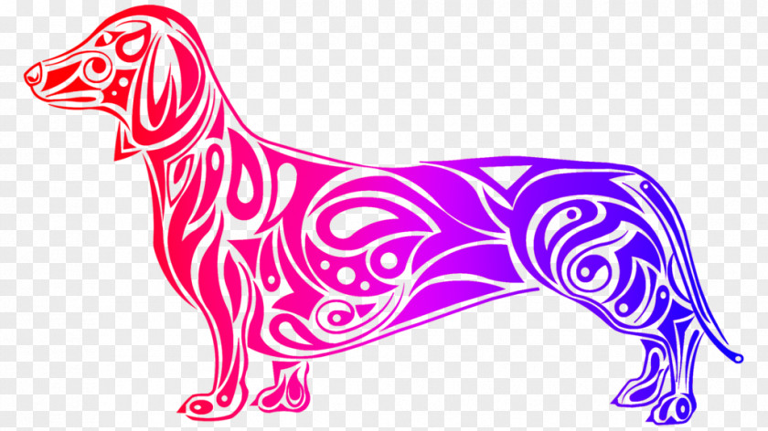 Swirl Pattern Dog Breed Dachshund Art Drawing PNG