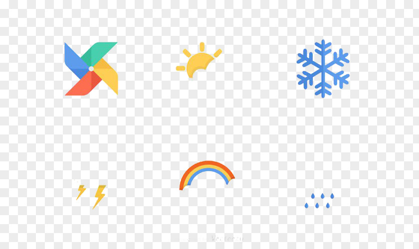 Windmills Snowflake Sun Rainbow Weather Forecasting Download Icon PNG