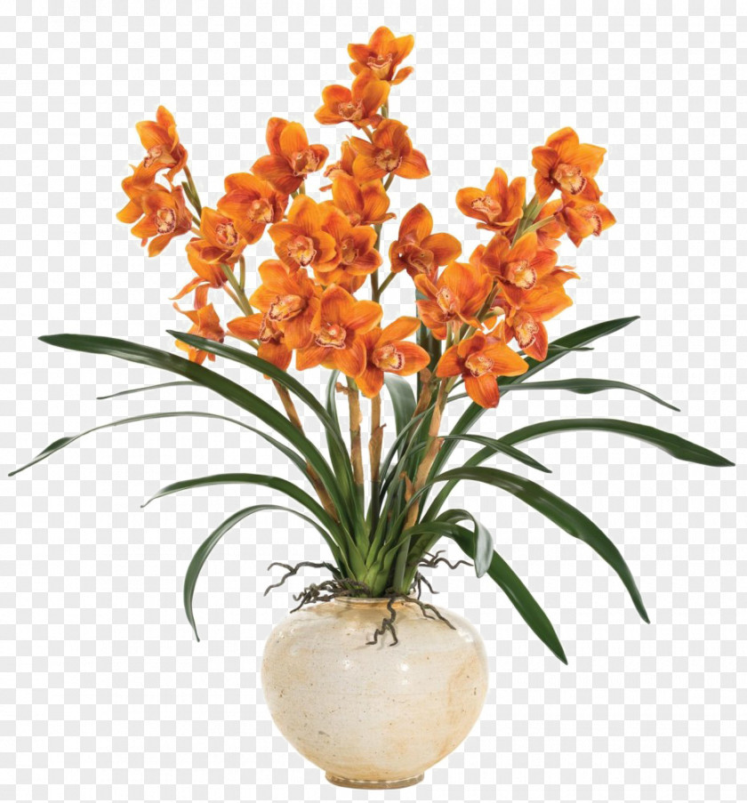 Yellow Flower White Vase Floral Decoration Software Installed Tolumnia Dancing-lady Orchid Boat Epiphyte PNG