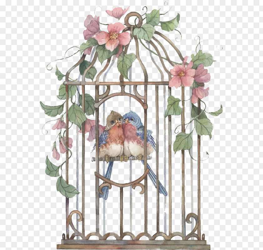 Hand-painted Cage Birdcage Icon PNG