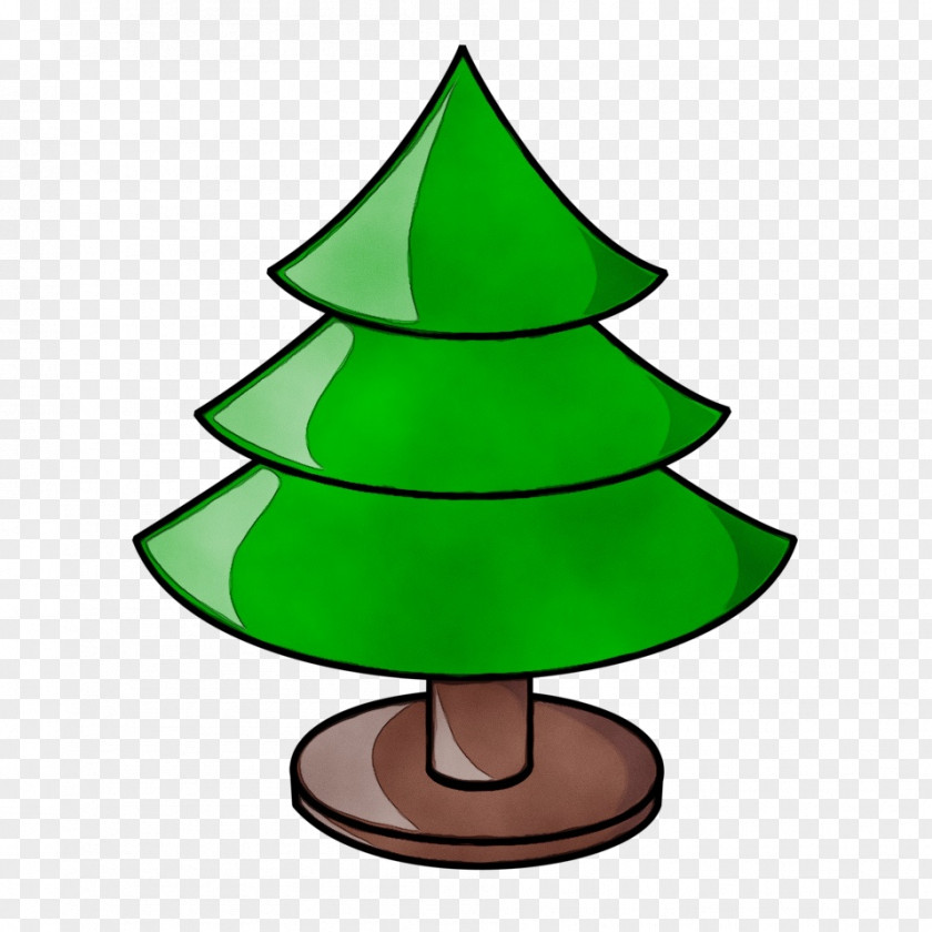 Spruce Evergreen Watercolor Christmas Tree PNG