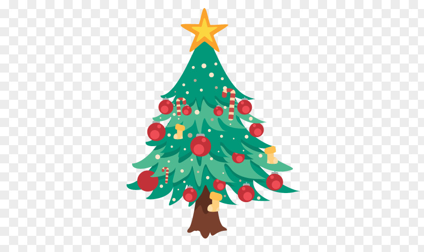 Decorated Christmas Tree Gift PNG
