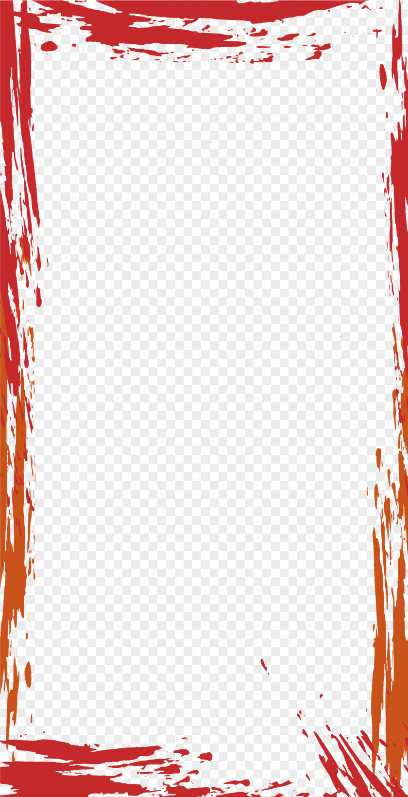 Red Line Frame Picture PNG