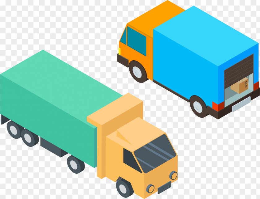 Vector Hand-painted Truck Online Shopping E-commerce Business Retail Marketing PNG