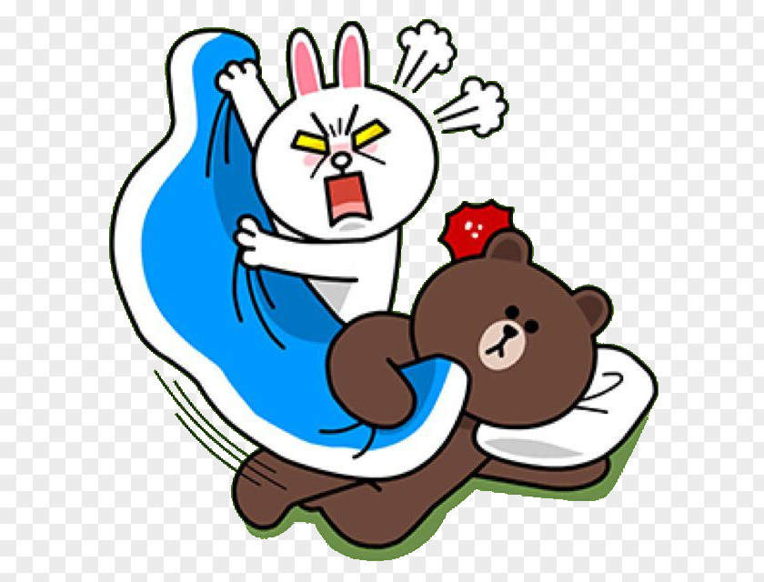 Bear Line Friends Brown Rabbit Sticker PNG