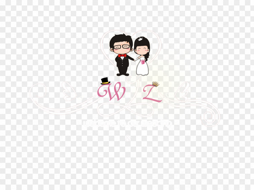 Cartoon Bride And Groom Logo Vertebrate Text Brand Illustration PNG