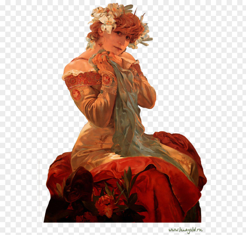 Painting Sarah Bernhardt The Slav Epic Lefevre Utile Art Nouveau PNG