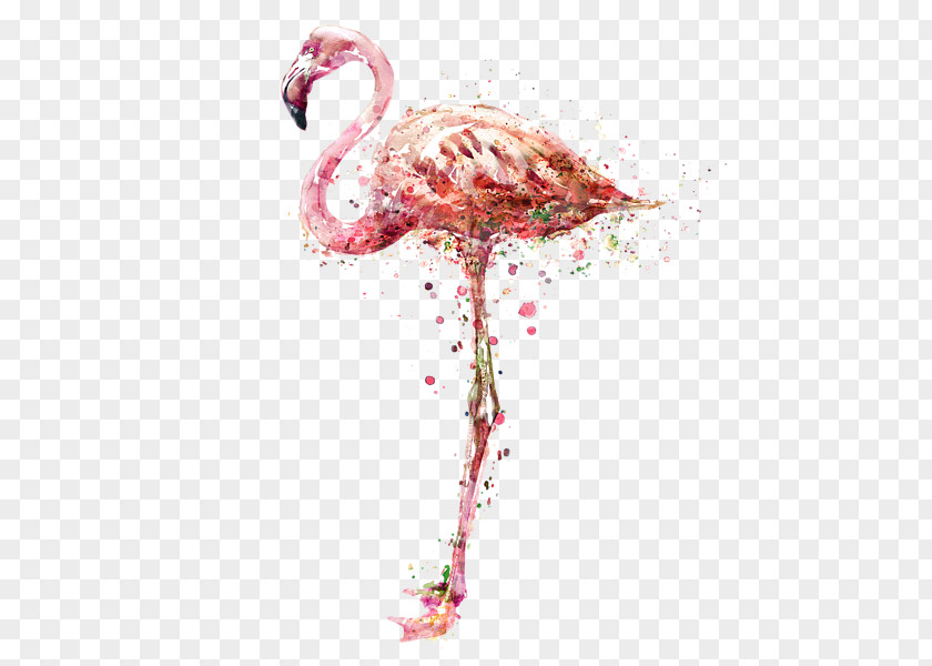 Watercolor Flamingo Painting Canvas Art PNG