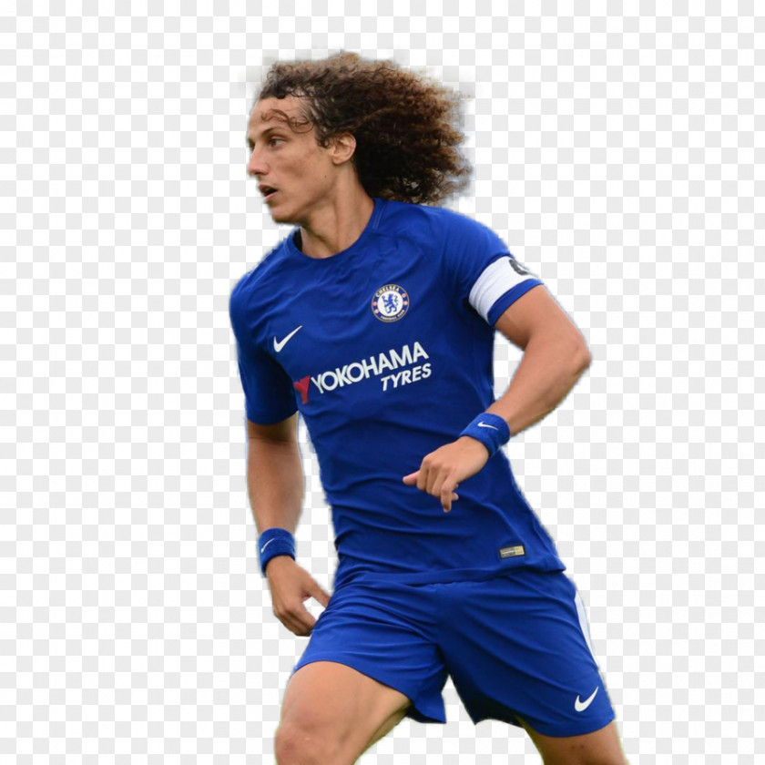 David Luiz Chelsea F.C. Football Player Jersey Rendering PNG