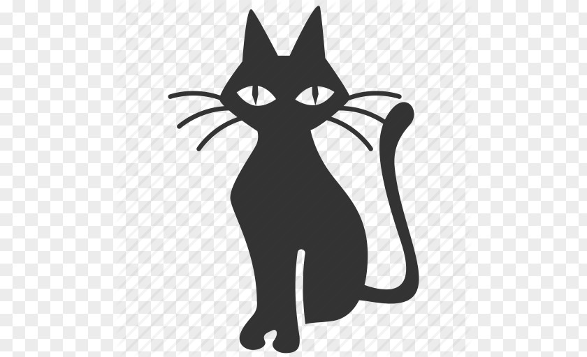Icon Svg Black Cat Kitten Domestic Short-haired Whiskers PNG