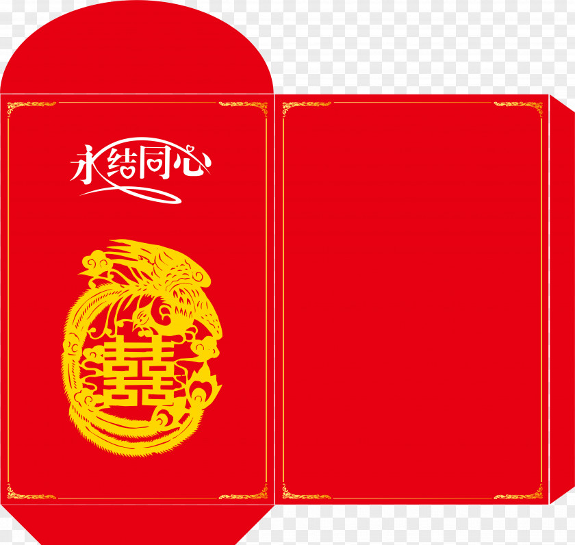 Tie The Knot Red Envelope Marriage Double Happiness Wedding PNG