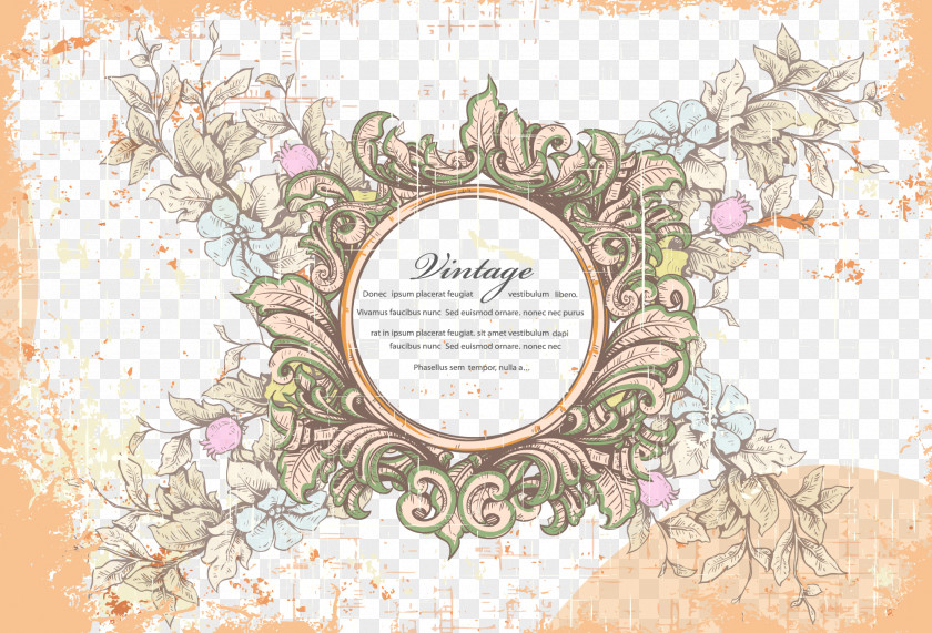 Decorative Flower Frame Download Motif PNG