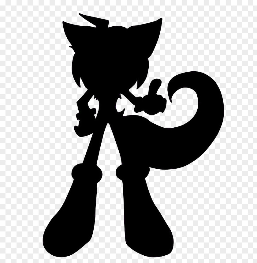 Cat Silhouette White Character Clip Art PNG