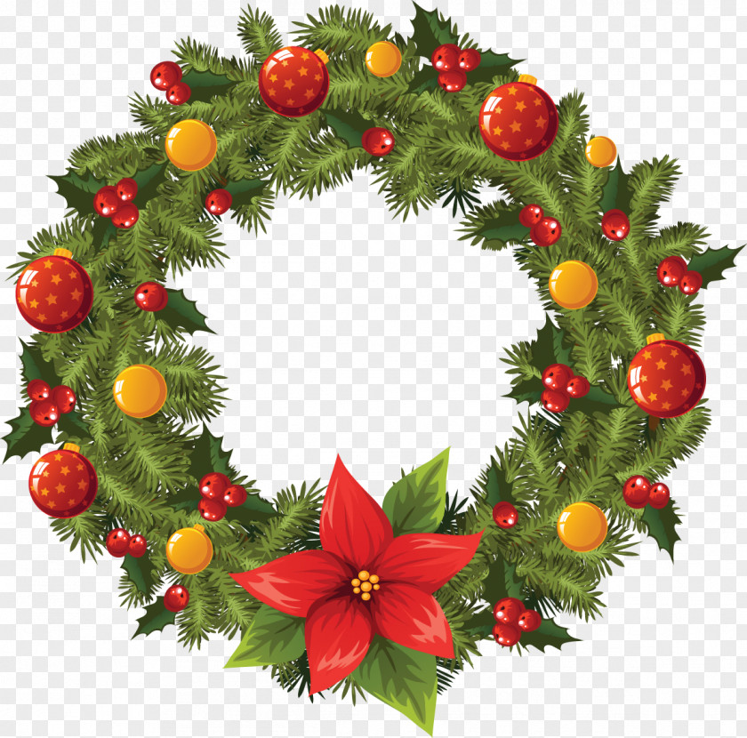 Garland Christmas Wreath Clip Art PNG
