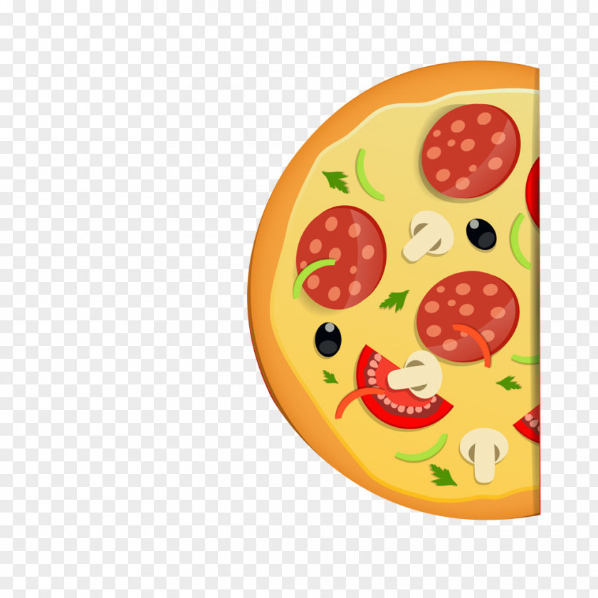 Half Pizza Italian Cuisine Menu Template PNG