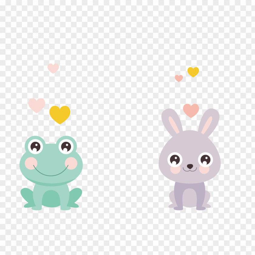 Vector Cute Decoration Rabbit Cartoon Heart PNG