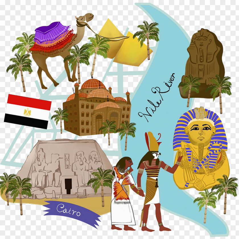 Egyptian Camels Cairo Abu Simbel Camel Illustration PNG