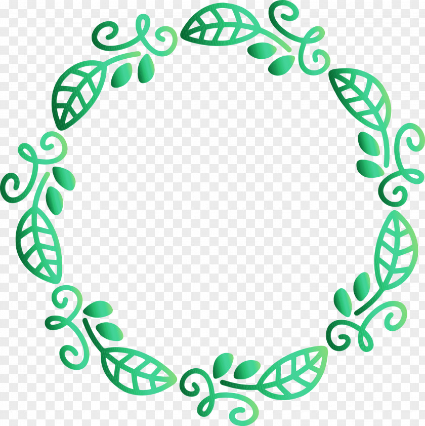 Green Text Circle Leaf Font PNG
