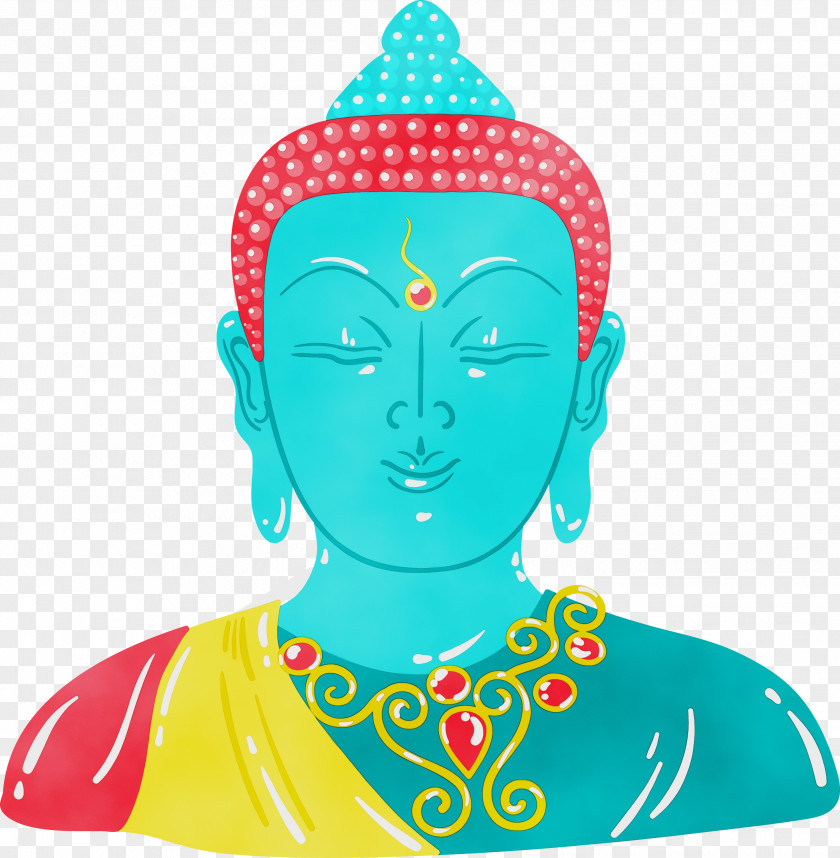 Head Turquoise Statue Meditation PNG