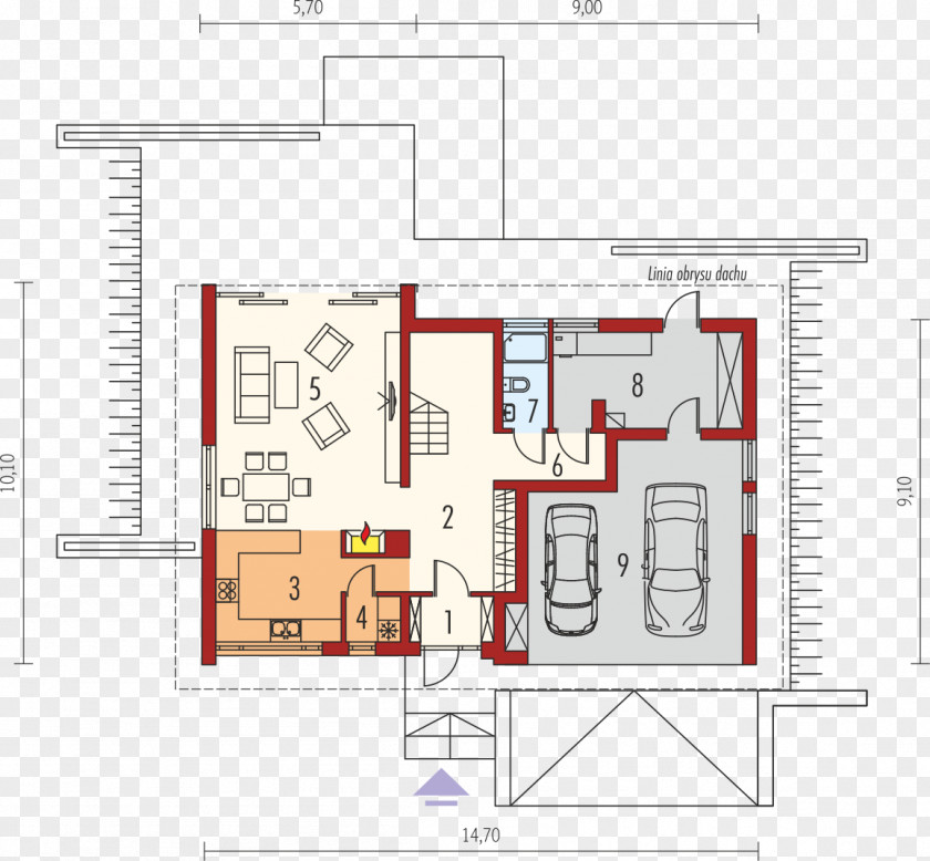 House Floor Plan Brick Architectural Structure Attic PNG