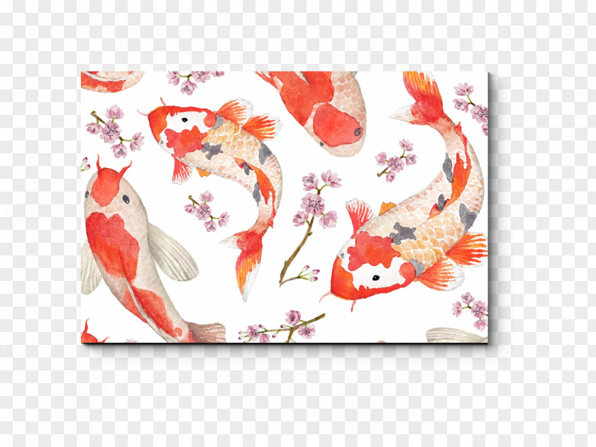 Orange Common Carp Watercolor Texture PNG