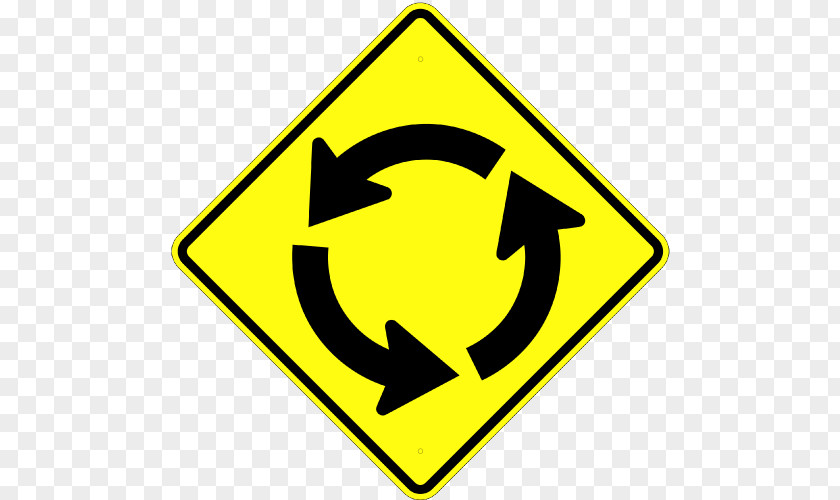 Warning Signs Intersection Traffic Sign Circle Roundabout Manual On Uniform Control Devices PNG