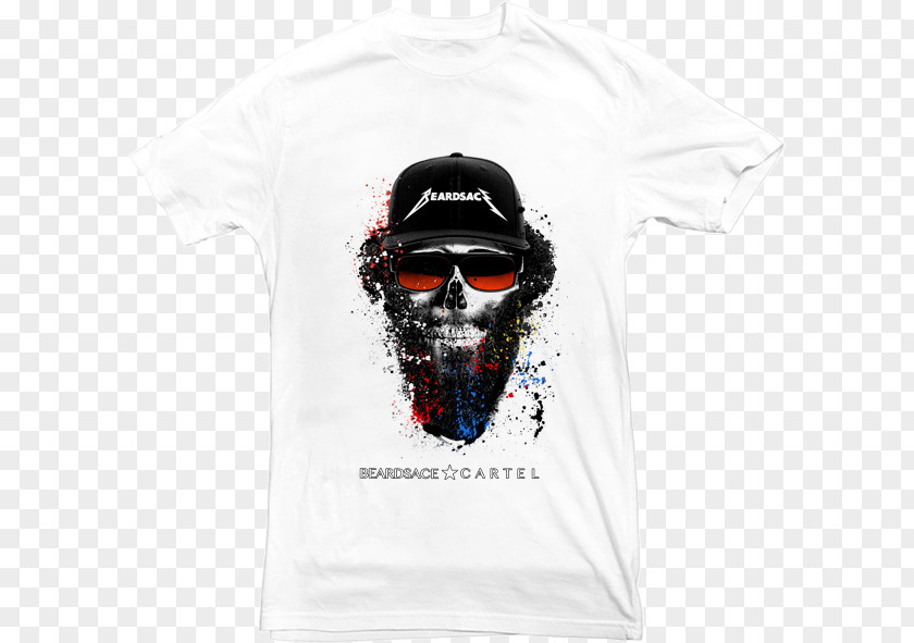 Bearded Skull T-shirt Sunglasses Beard Sleeve Font PNG