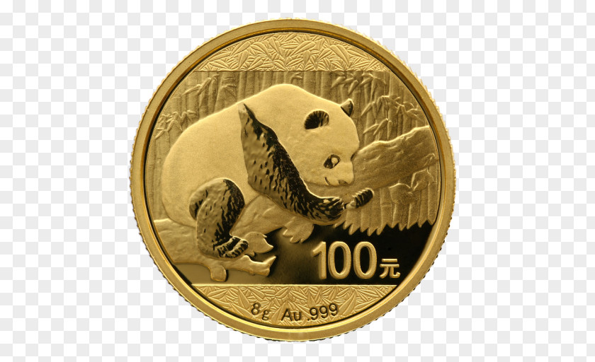 China Coin Gold Giant Panda Troy Ounce PNG
