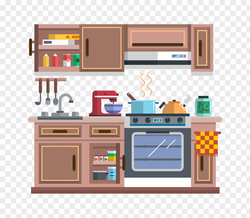 Galley Kitchen Cabinet Furniture Home Appliance Clip Art PNG