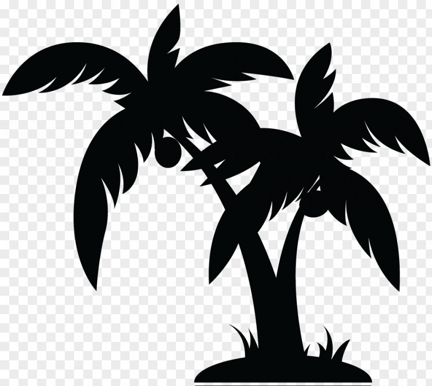 Tree Stencil Cliparts Arecaceae Black And White Clip Art PNG