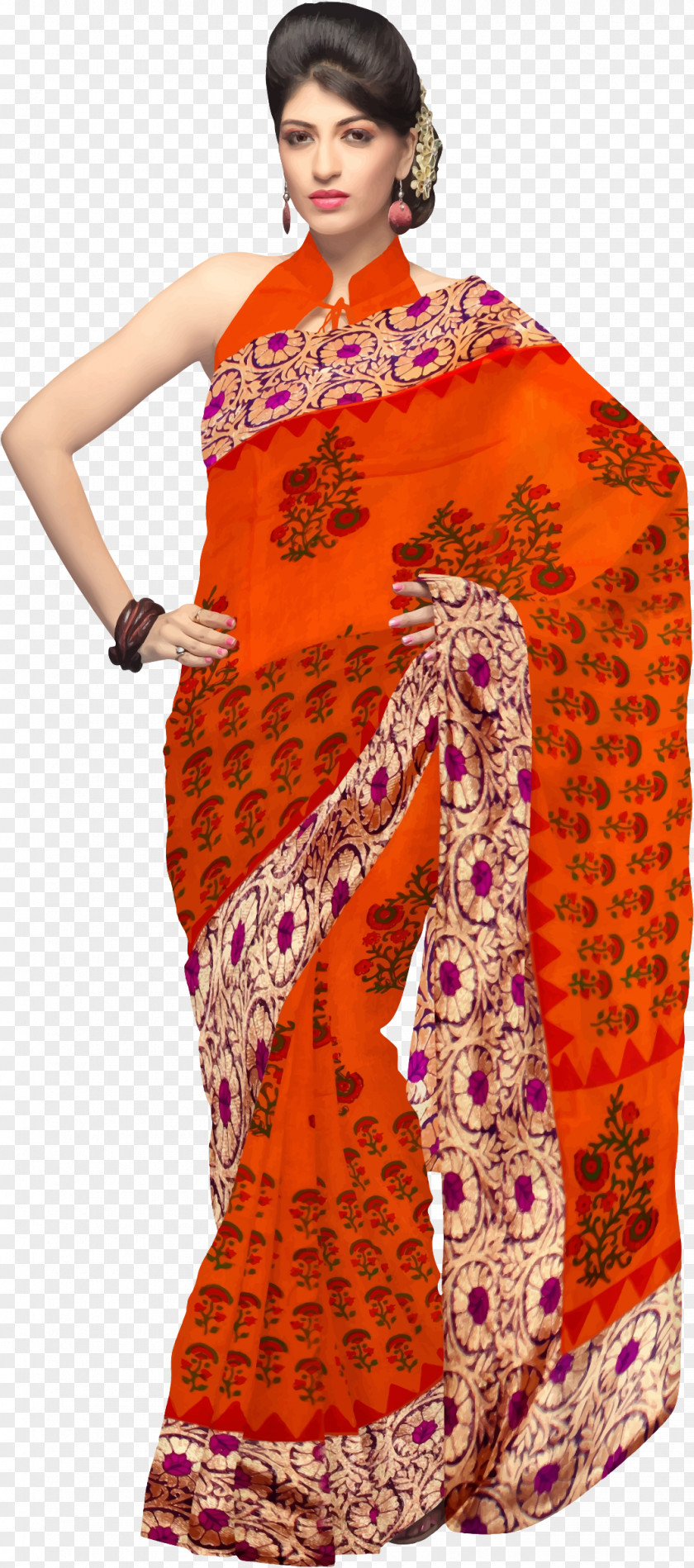 Women Dress Sari Woman Paithani Clothing PNG