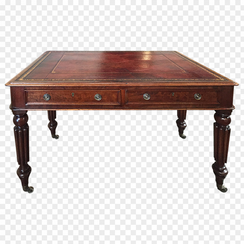 Antique Table Partners Desk Pedestal Inlay PNG