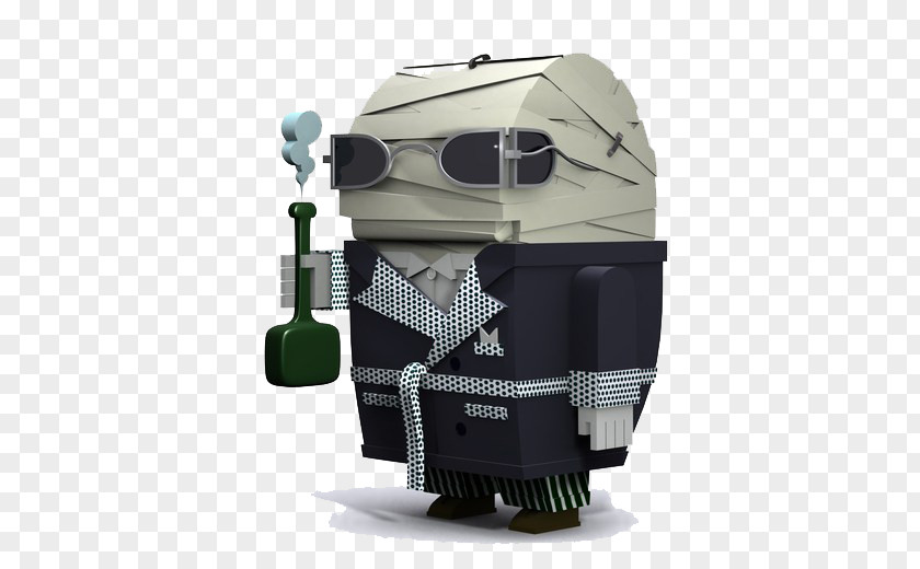 Square Mummy Toy Character 3D Computer Graphics Model Sheet Illustration PNG